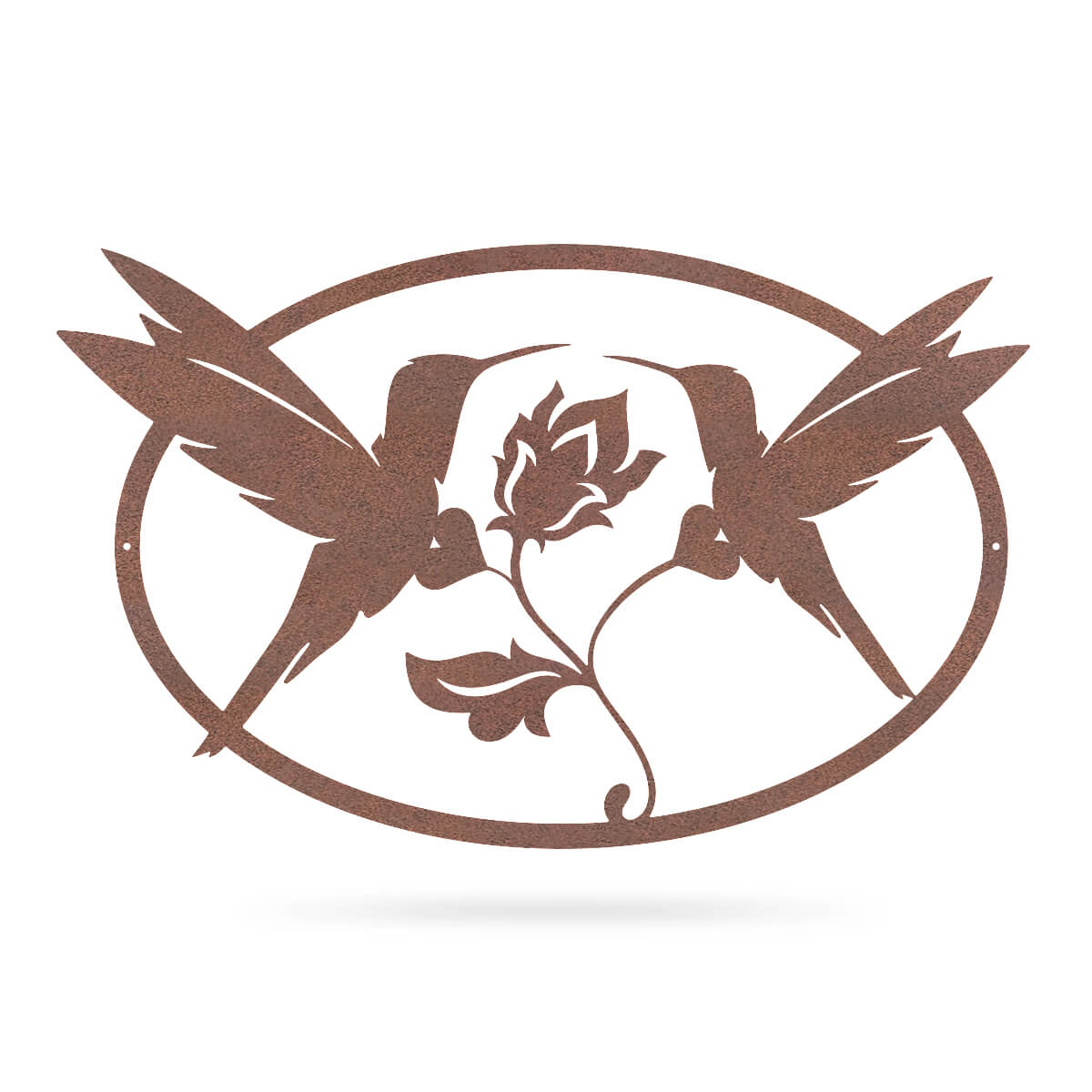 Hummingbirds Wall Art 11"x18" / Rust - RealSteel Center