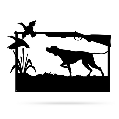 Hunting Dog Monogram 17"x24" / Black - RealSteel Center