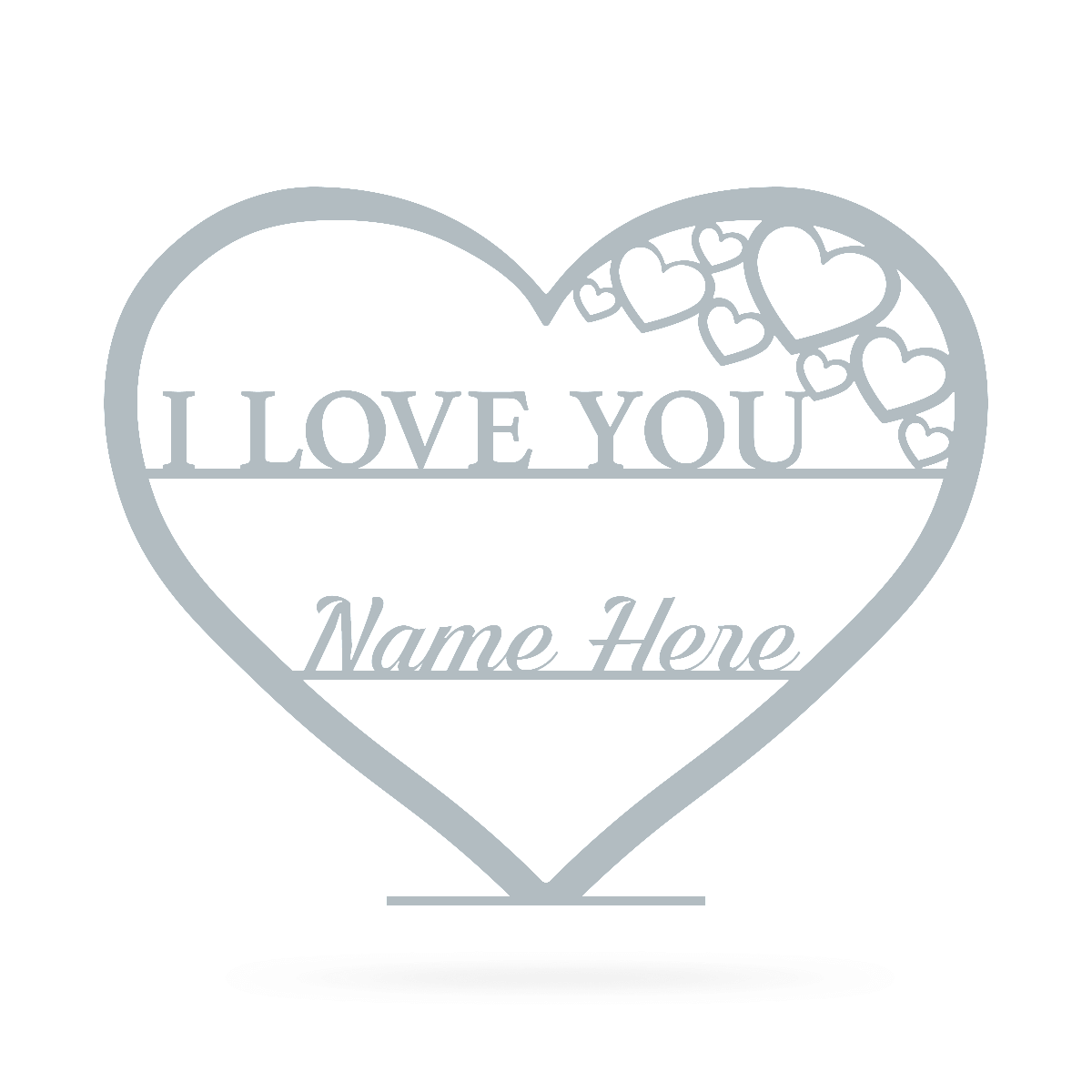 I Love You Monogram 9"x11" / Textured Silver - RealSteel Center