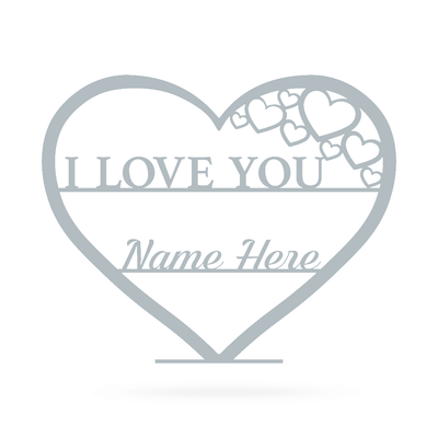 I Love You Monogram 9"x11" / Textured Silver - RealSteel Center