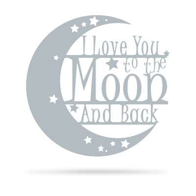 Love You To The Moon Wall Art - 2nd Ed 18" / Textured Silver - RealSteel Center