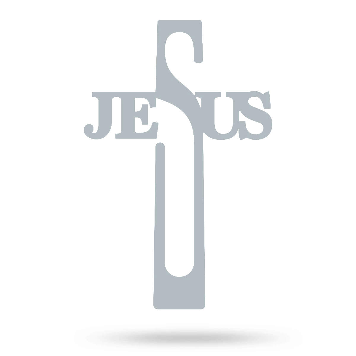 Jesus Cross Wall Art 8"x16" / Textured Silver - RealSteel Center