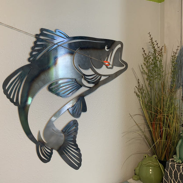 The Perfect Fisherman's Gift! Checkout Our Jumping Bass Metal Wall Art RealSteel Center