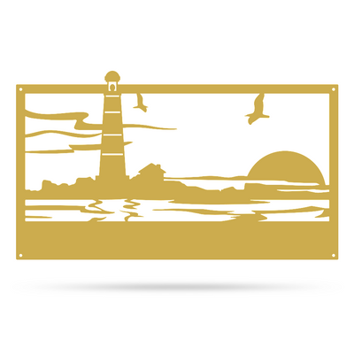 Lighthouse Monogram 10" x 18" / Gold - RealSteel Center