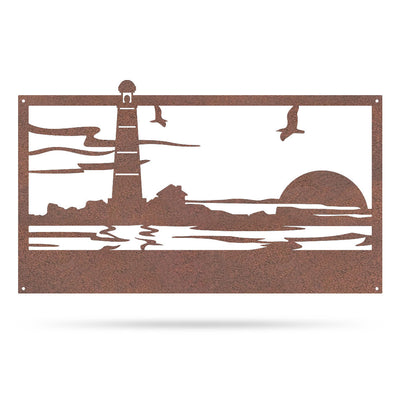 Lighthouse Monogram 10" x 18" / Rust - RealSteel Center