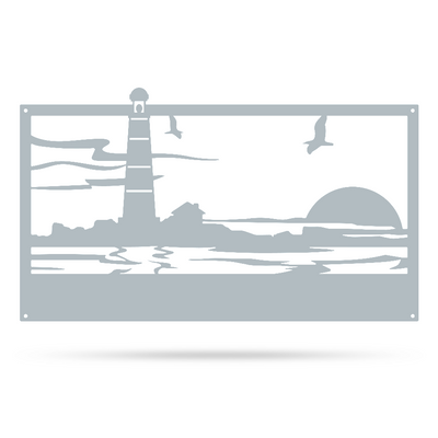 Lighthouse Monogram 10" x 18" / Textured Silver - RealSteel Center