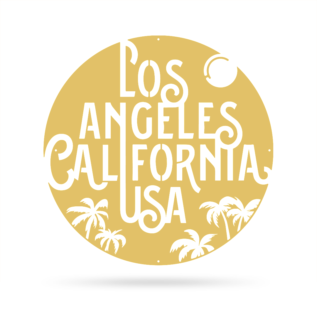 Los Angeles Metal Décor 18" / Gold - RealSteel Center