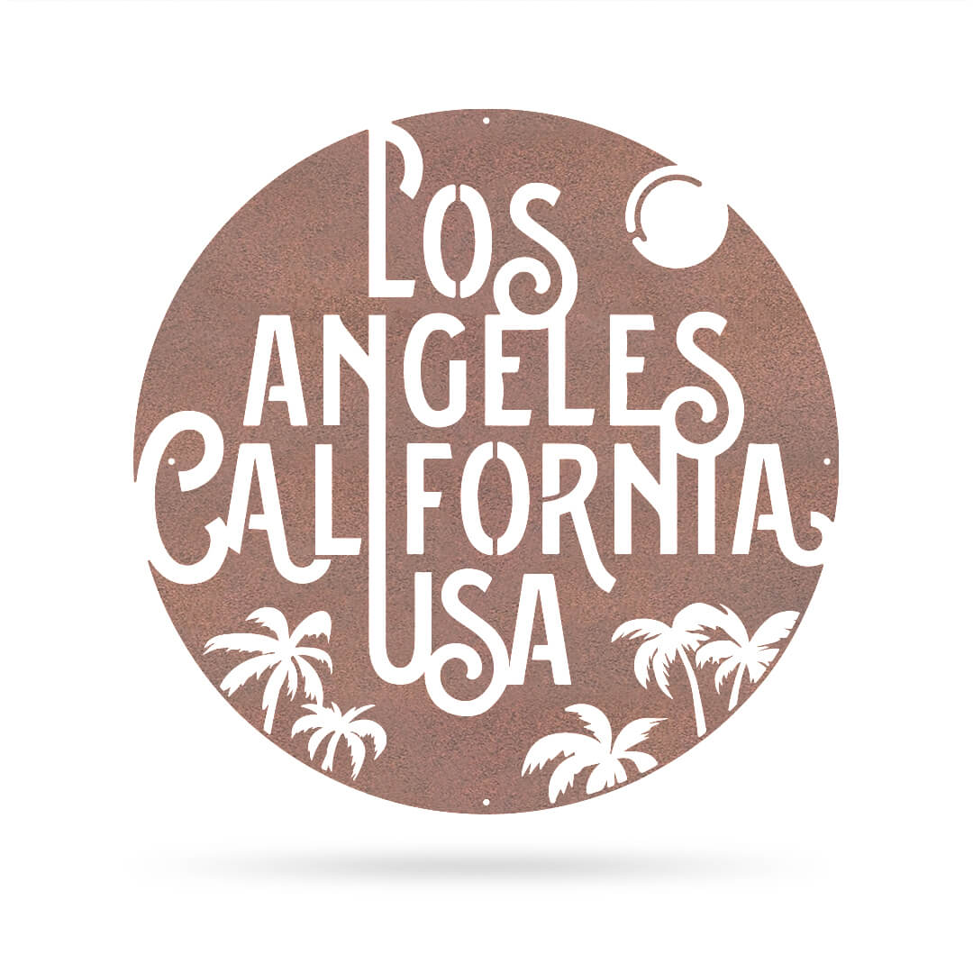 Los Angeles Metal Décor 18" / Rust - RealSteel Center