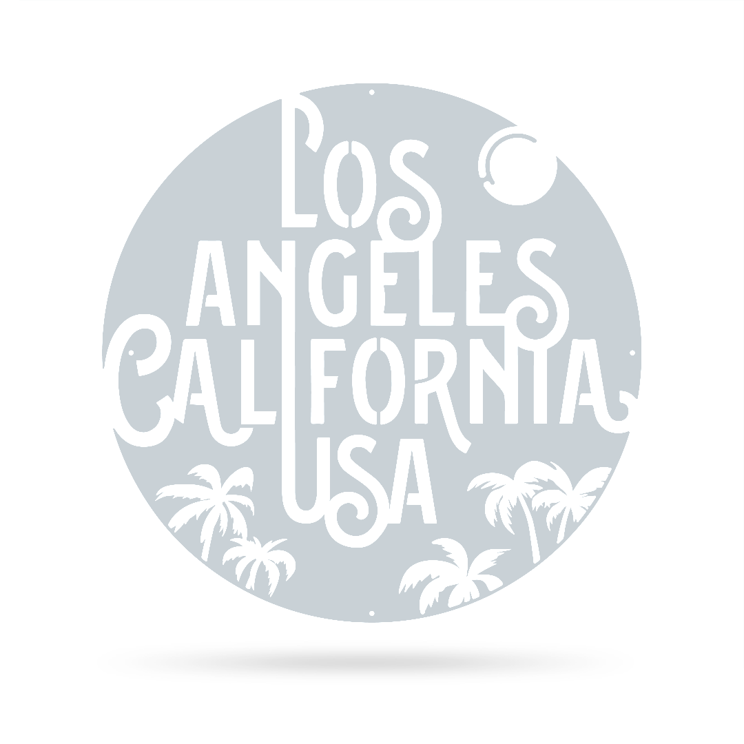 Los Angeles Metal Décor 18" / Textured Silver - RealSteel Center