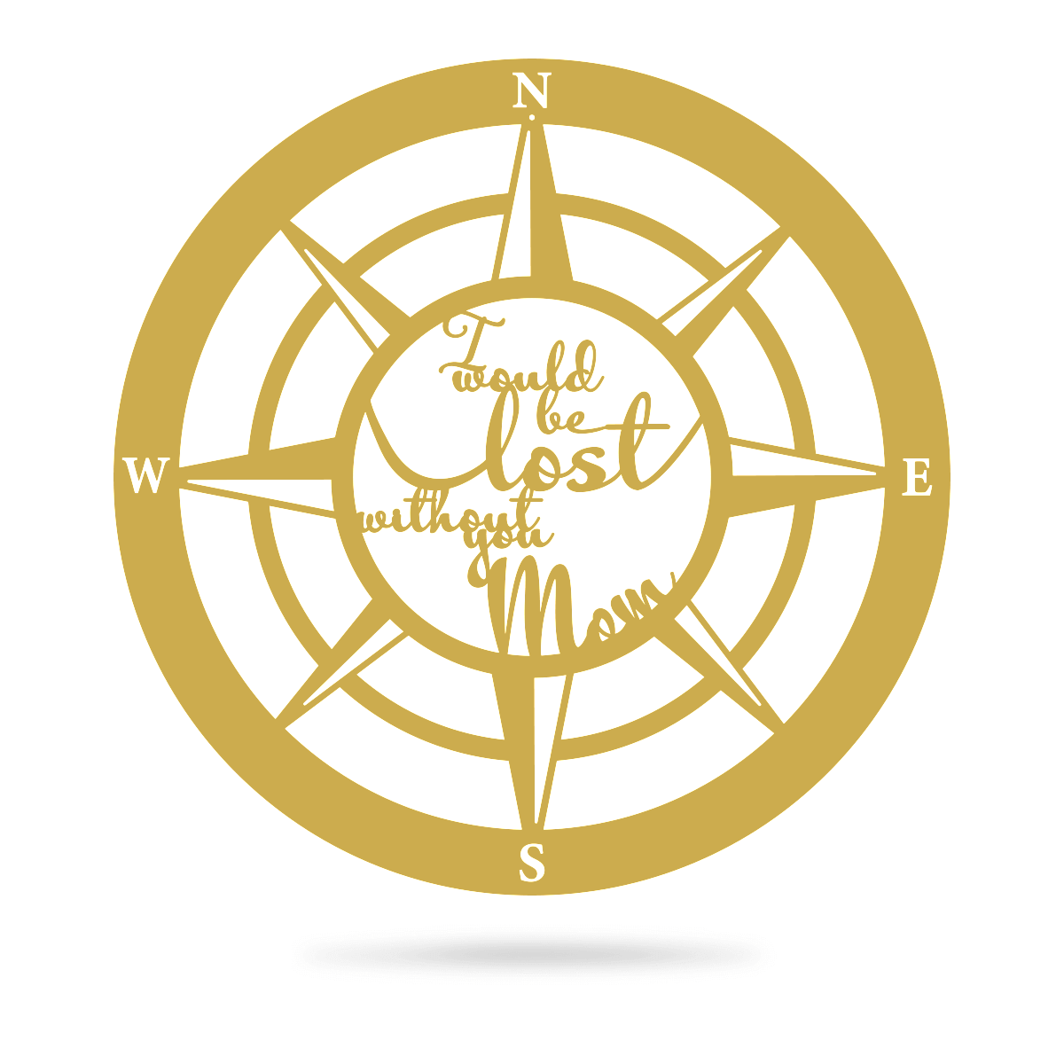 Lost Without Mom Compass Wall Art - Type B 18" / Gold - RealSteel Center