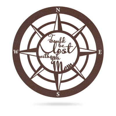 Lost Without Mom Compass Wall Art - Type B 18" / Penny Vein - RealSteel Center