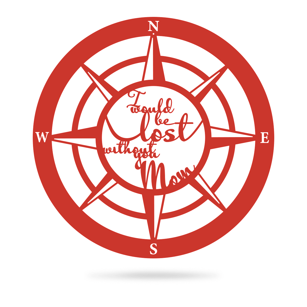 Lost Without Mom Compass Wall Art - Type B 18" / Red - RealSteel Center