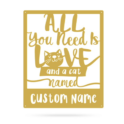 Love And A Cat Monogram 15"x18" / Gold - RealSteel Center