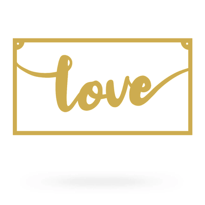 Love Metal Sign 8"x15" / Gold - RealSteel Center