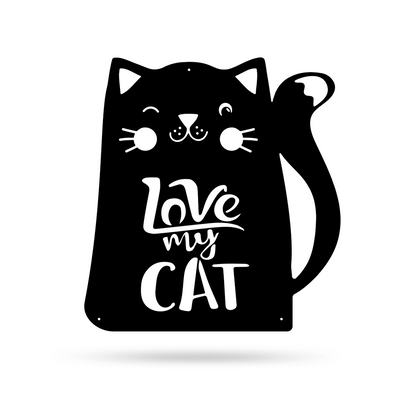 Love My Cat Wall Art 18" / Black - RealSteel Center