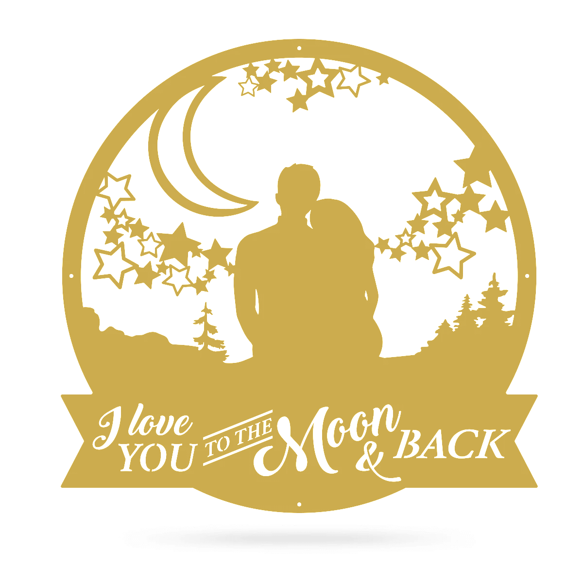 Love You To The Moon Wall Art 18" / Gold - RealSteel Center