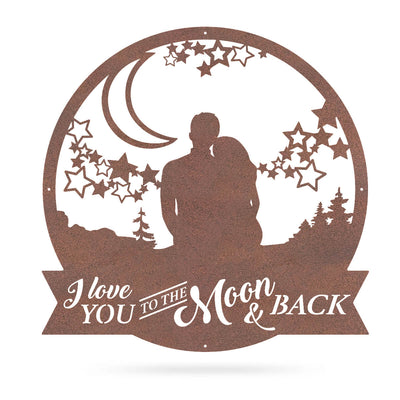Love You To The Moon Wall Art 18" / Rust - RealSteel Center