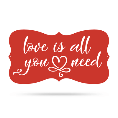 Love Is All You Need Wall Art 9.5"x18" / Red - RealSteel Center