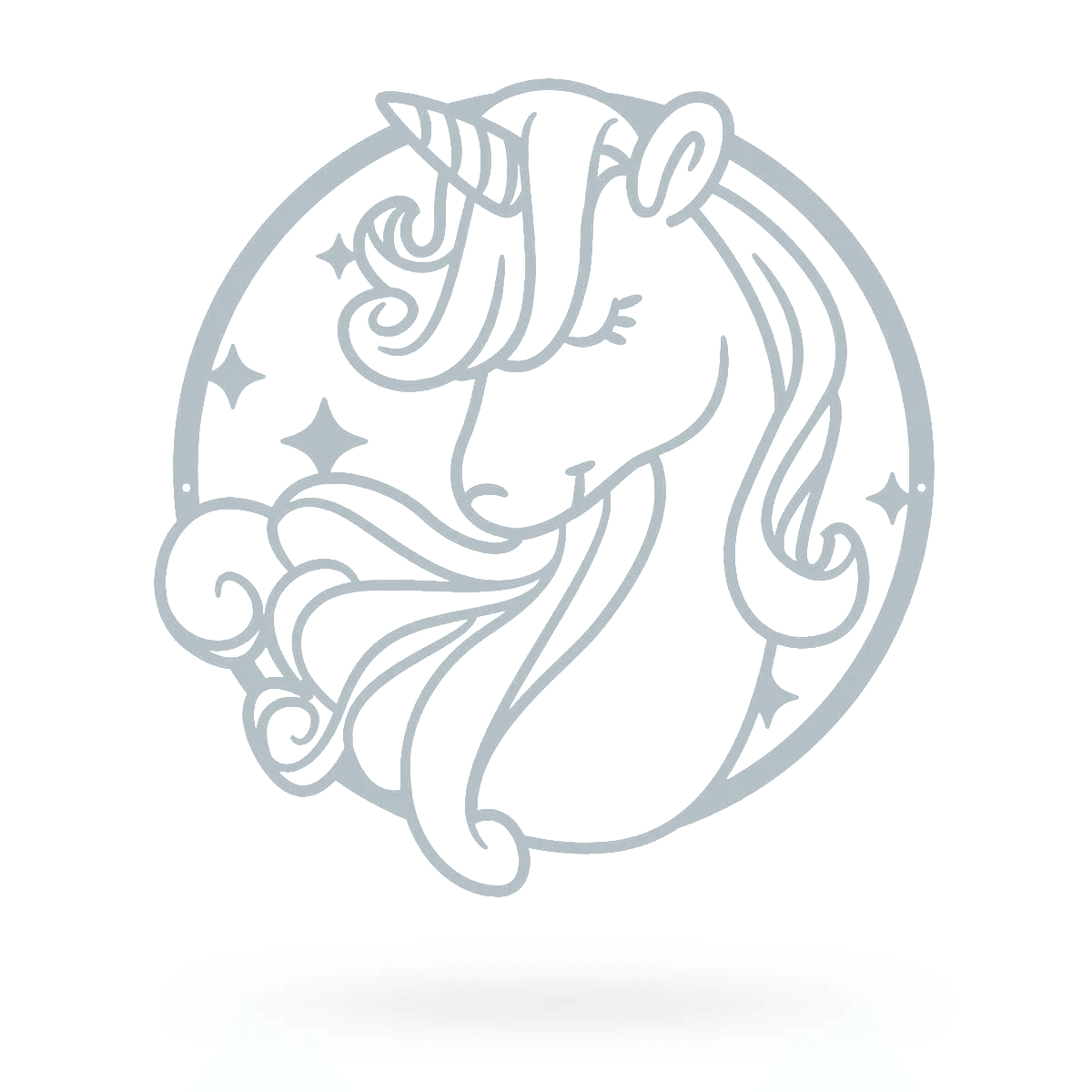 Magical Unicorn Metal Wall Art 18" / Textured Silver - RealSteel Center