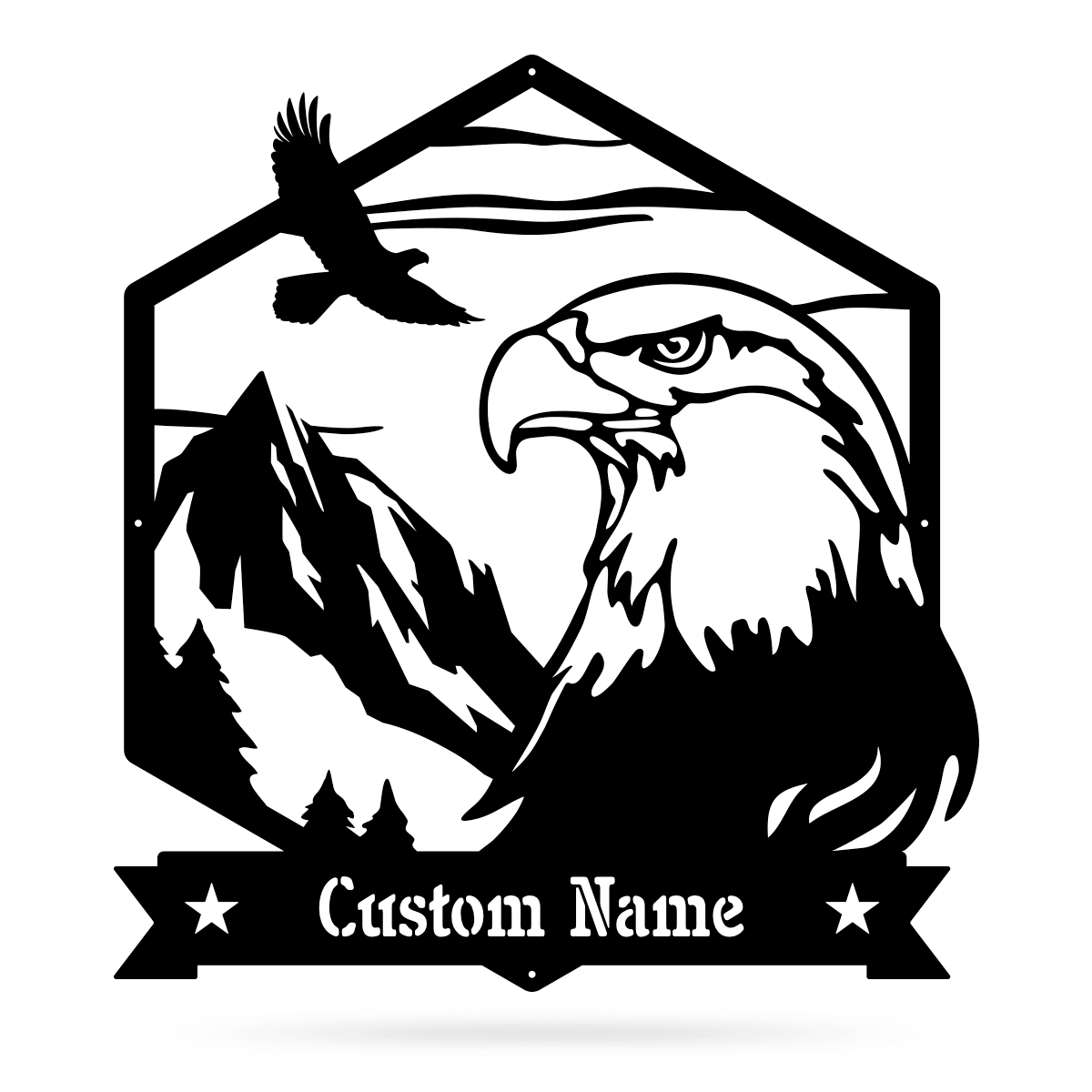 Majestic Bald Eagle Monogram  - RealSteel Center