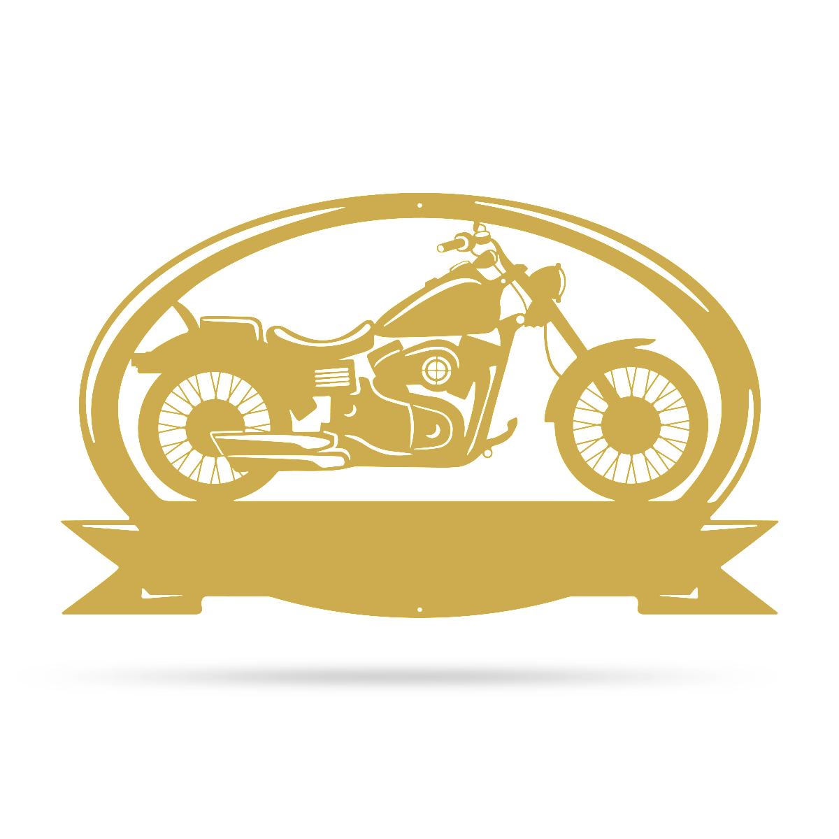 Motorcycle Monogram 18"x11" / Gold - RealSteel Center