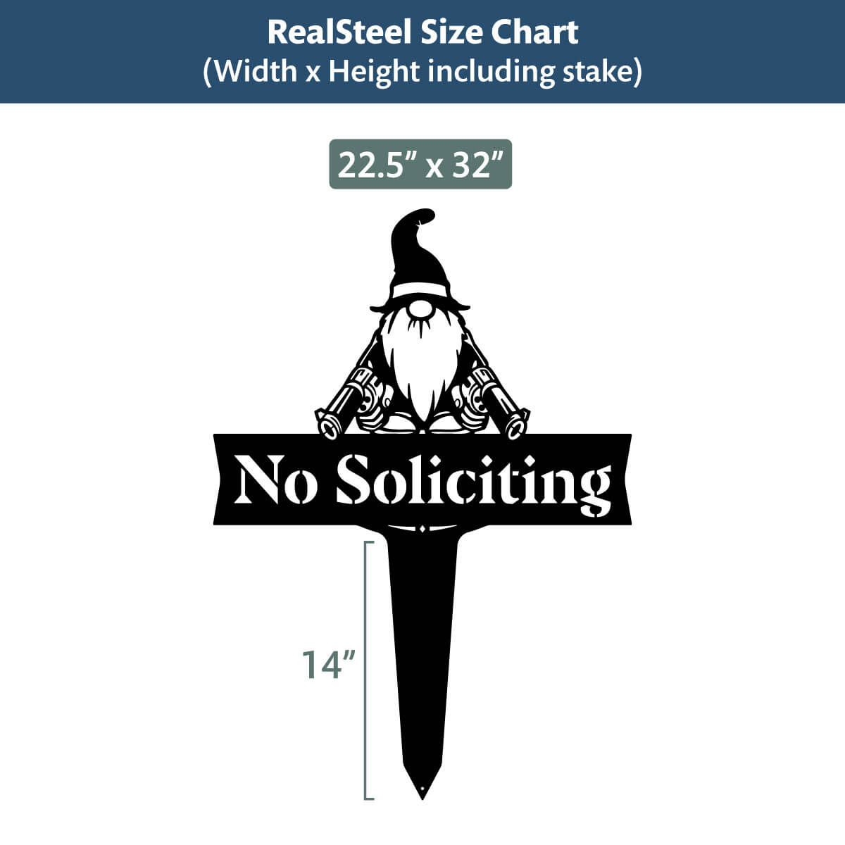 Garden Art - No Soliciting Gnome  - RealSteel Center