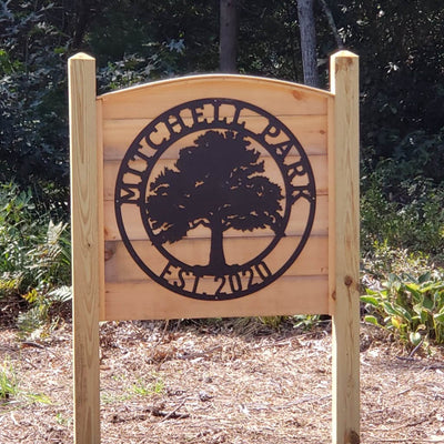 Oak Tree Personalized Metal Name Sign  - RealSteel Center