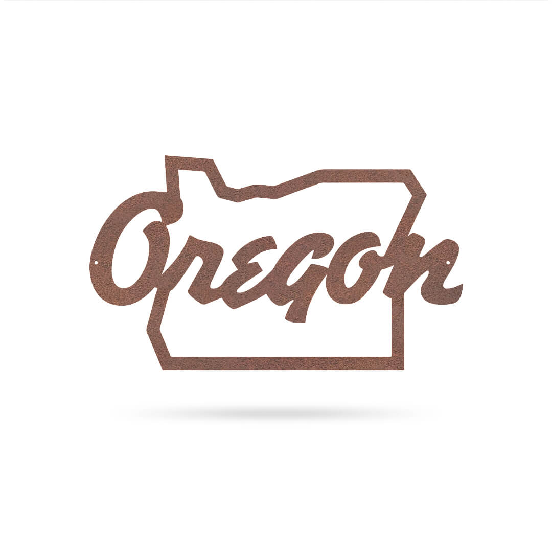 Oregon Metal Wall Art 9"x15" / Rust - RealSteel Center