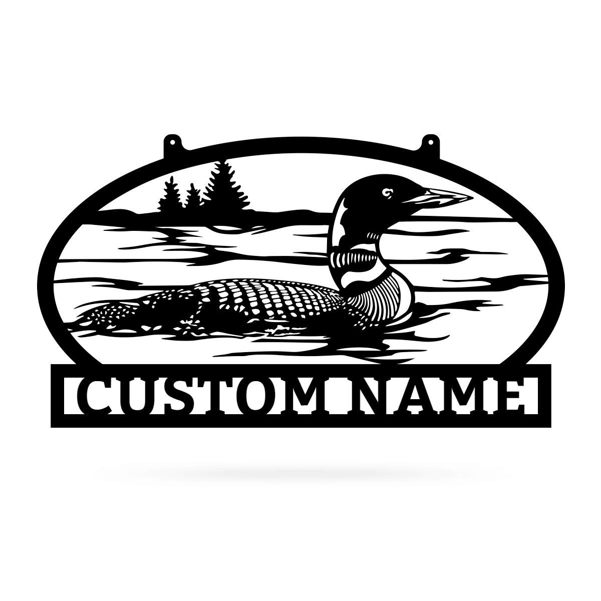 Outdoor Sign with Loon 14"x24" / Black - RealSteel Center