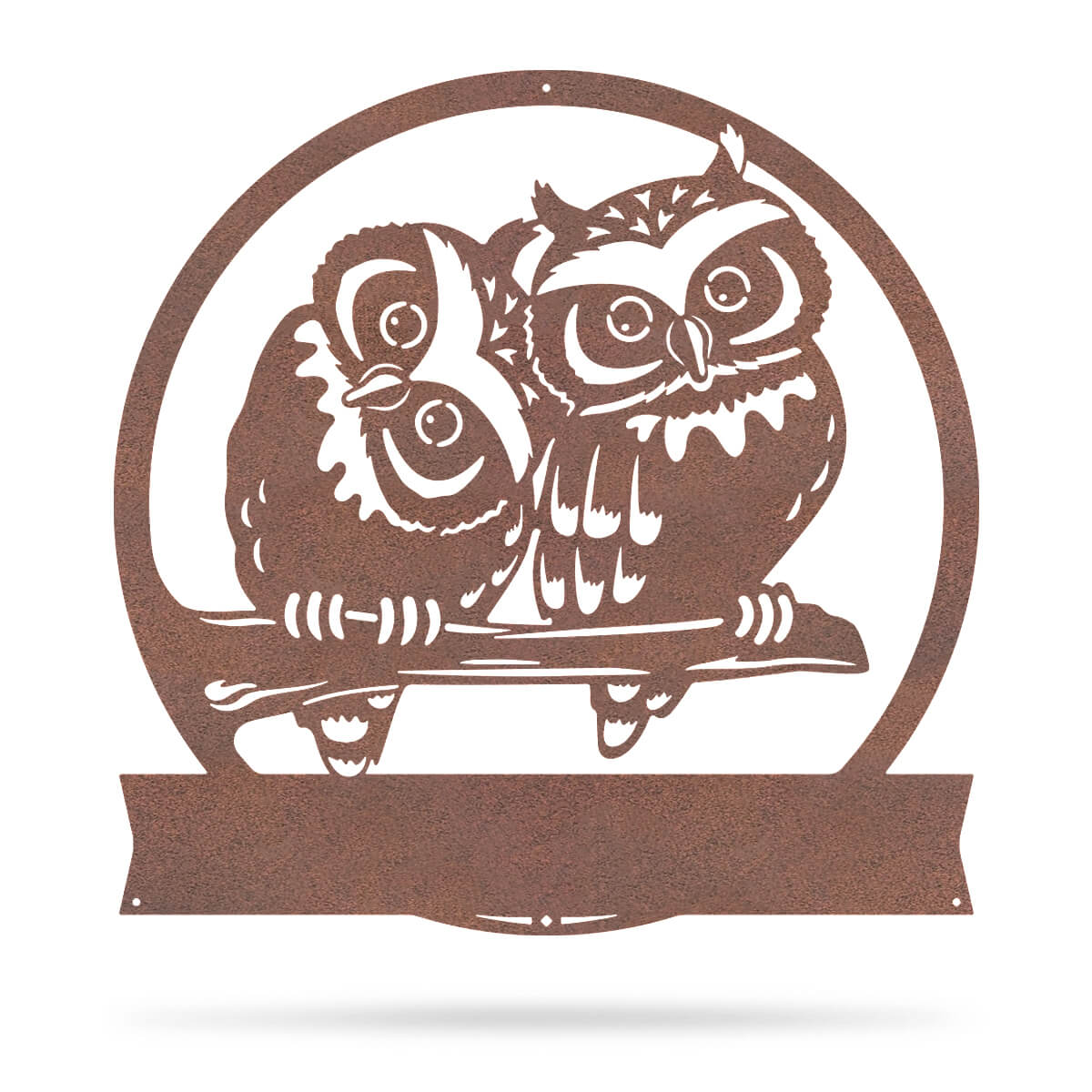 Owl Monogram 18" / Rust - RealSteel Center
