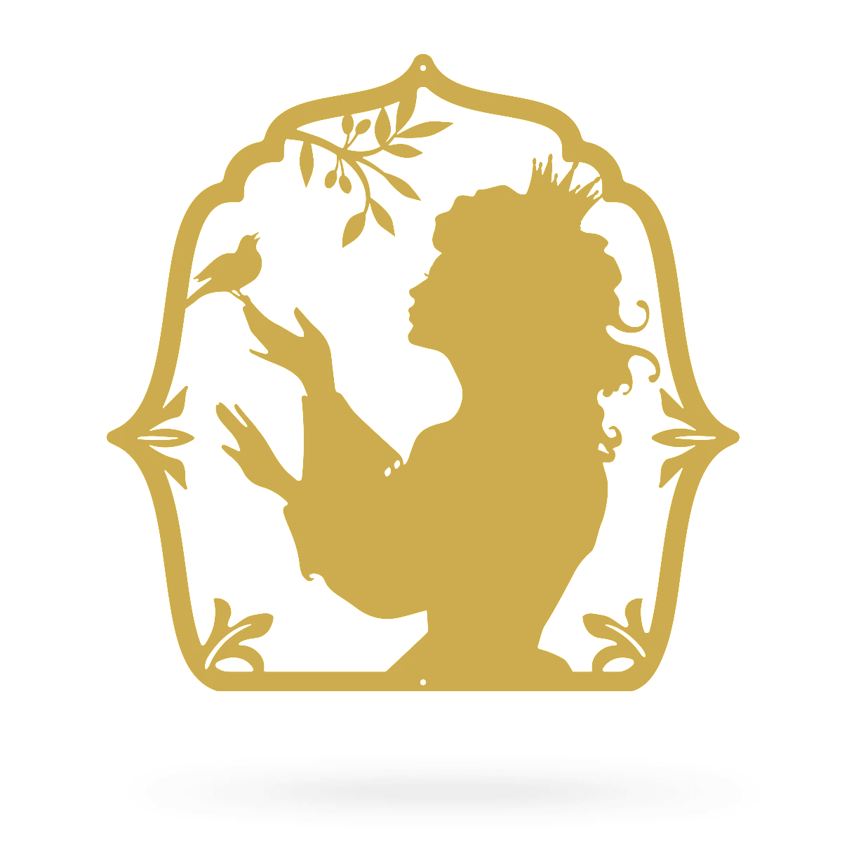 Princess Silhouette Wall Art 18"x18" / Gold - RealSteel Center