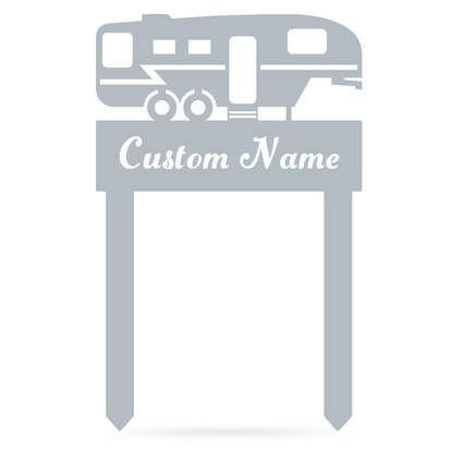 RV Camp Site Monogram 24"x36" / Textured Silver - RealSteel Center