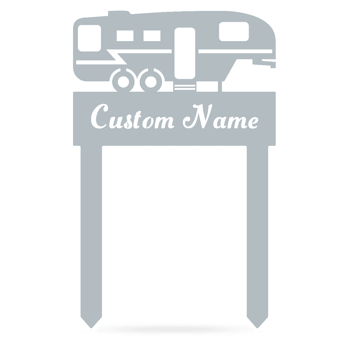 RV Camp Site Monogram 24"x36" / Textured Silver - RealSteel Center