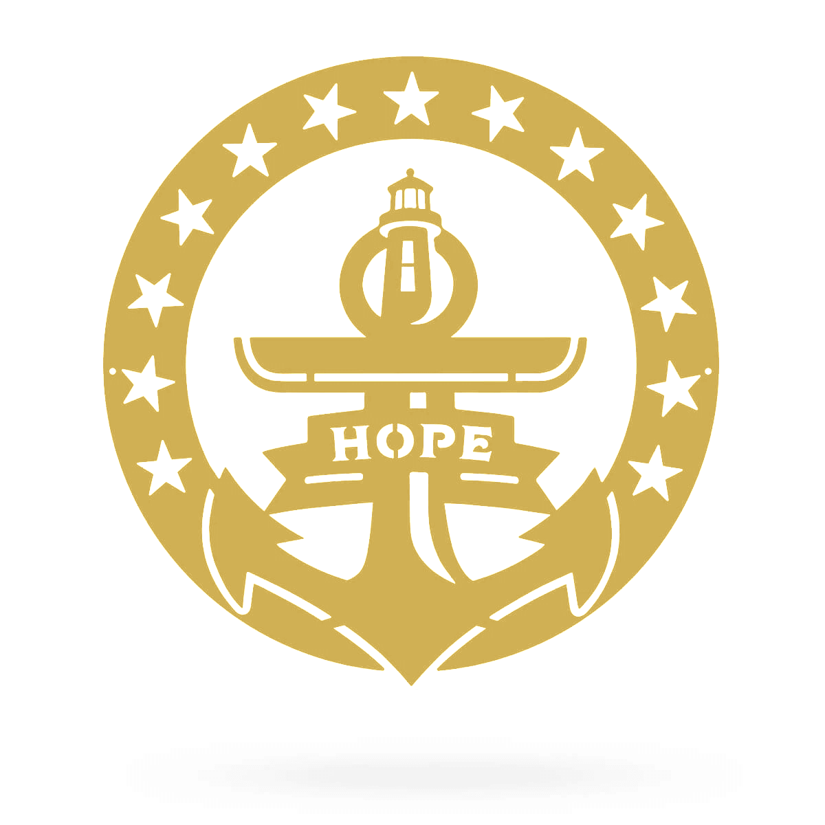Rhode Island Hope Wall Décor 14" / Gold - RealSteel Center