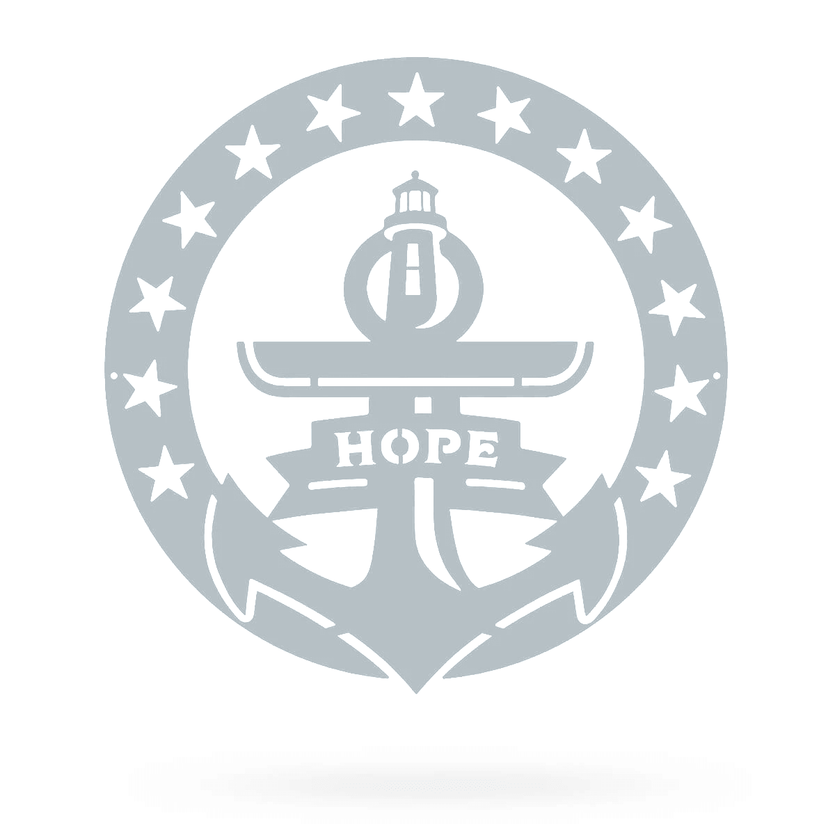 Rhode Island Hope Wall Décor 14" / Textured Silver - RealSteel Center