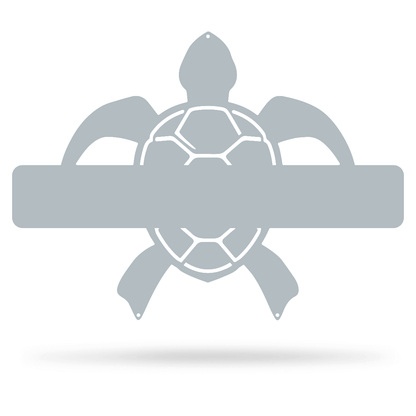 Sea Turtle Monogram 18"x13" / Textured Silver - RealSteel Center