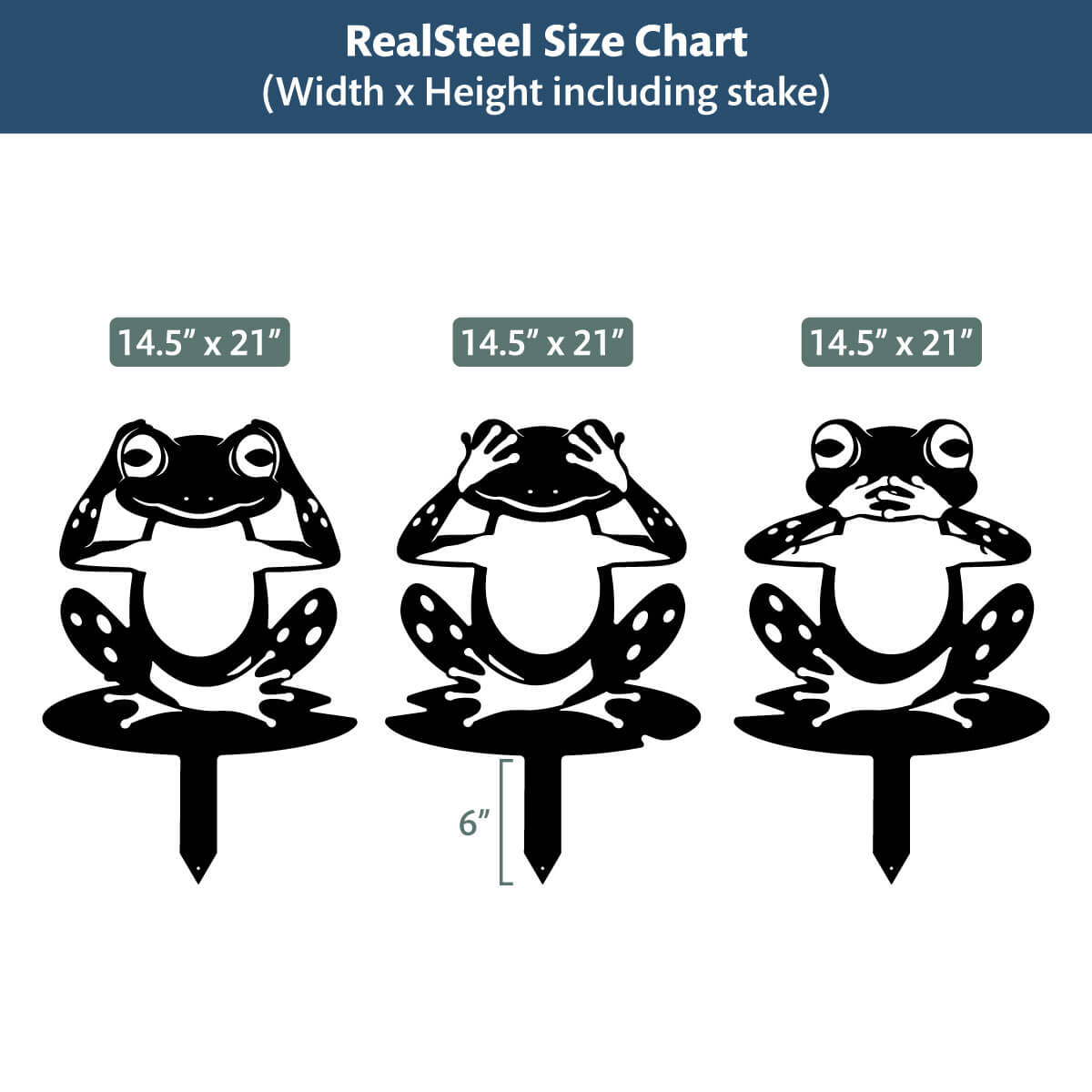 Garden Art - Frogs 3 Pack  - RealSteel Center