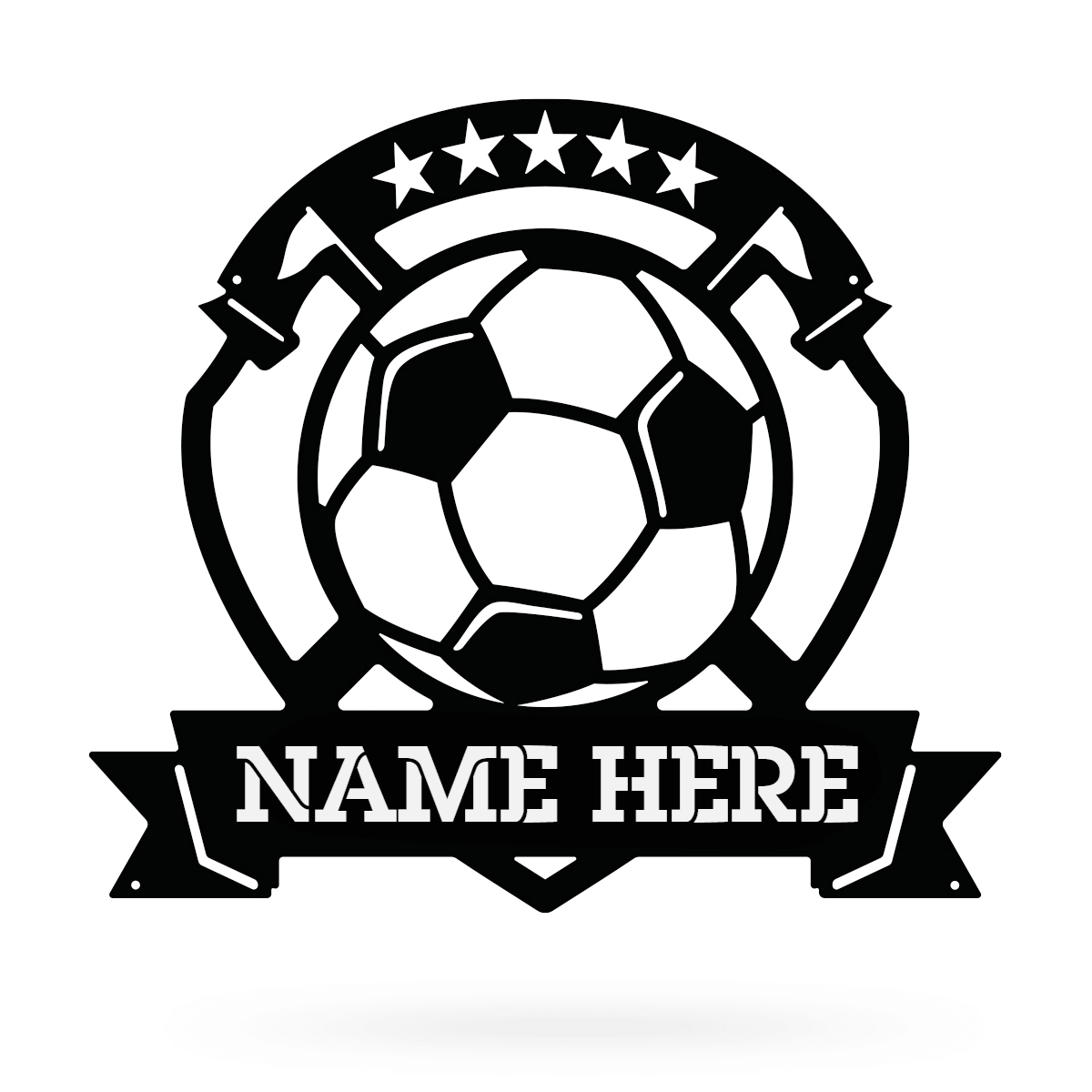 Soccer Ball Monogram 15"x18" / Black - RealSteel Center