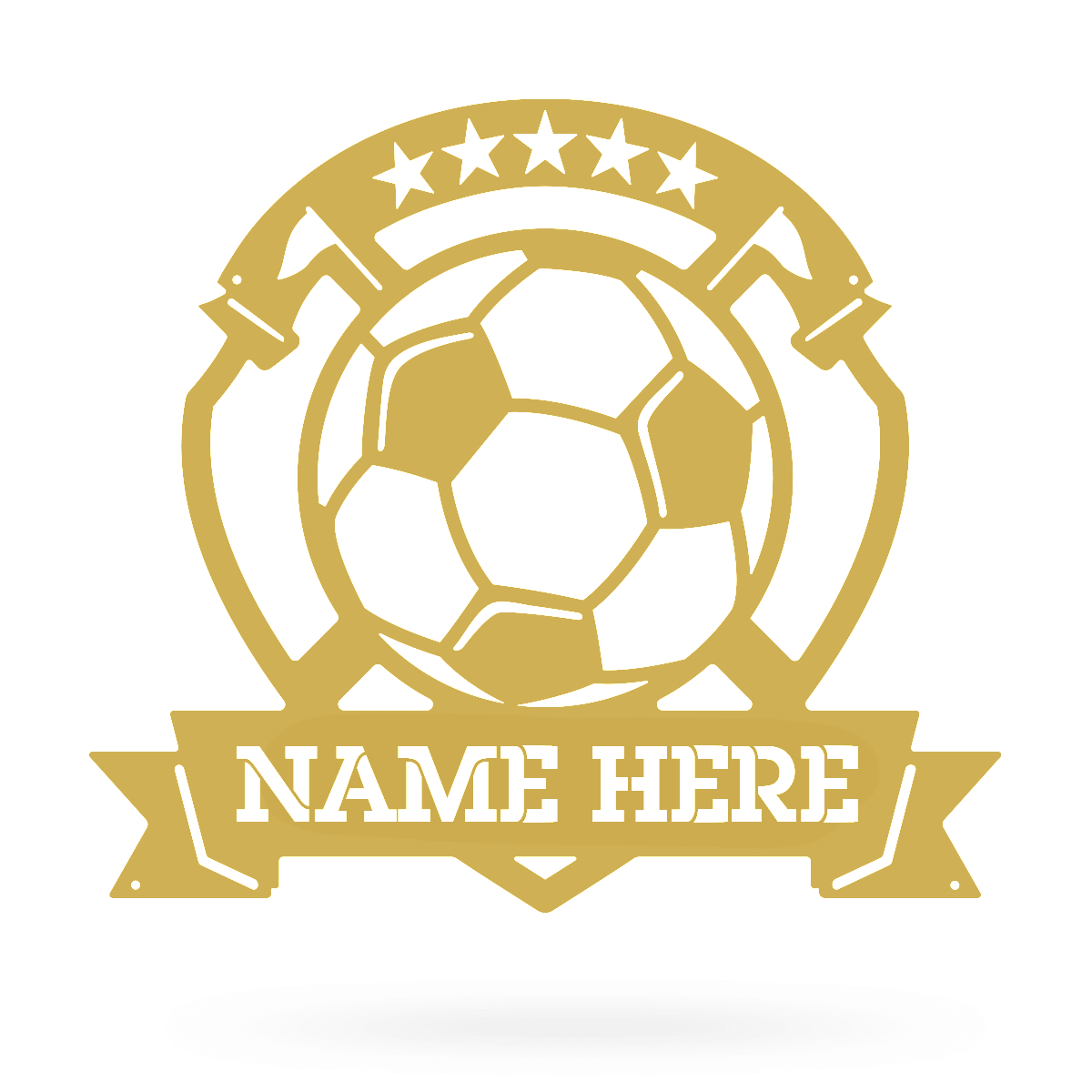 Soccer Ball Monogram 15"x18" / Gold - RealSteel Center