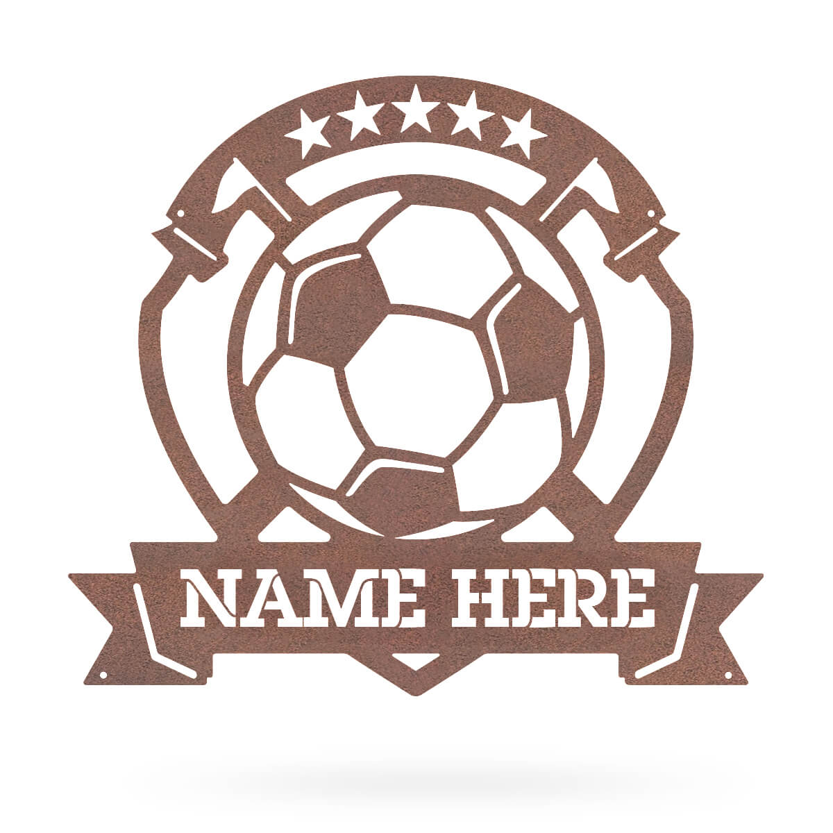 Soccer Ball Monogram 15"x18" / Rust - RealSteel Center