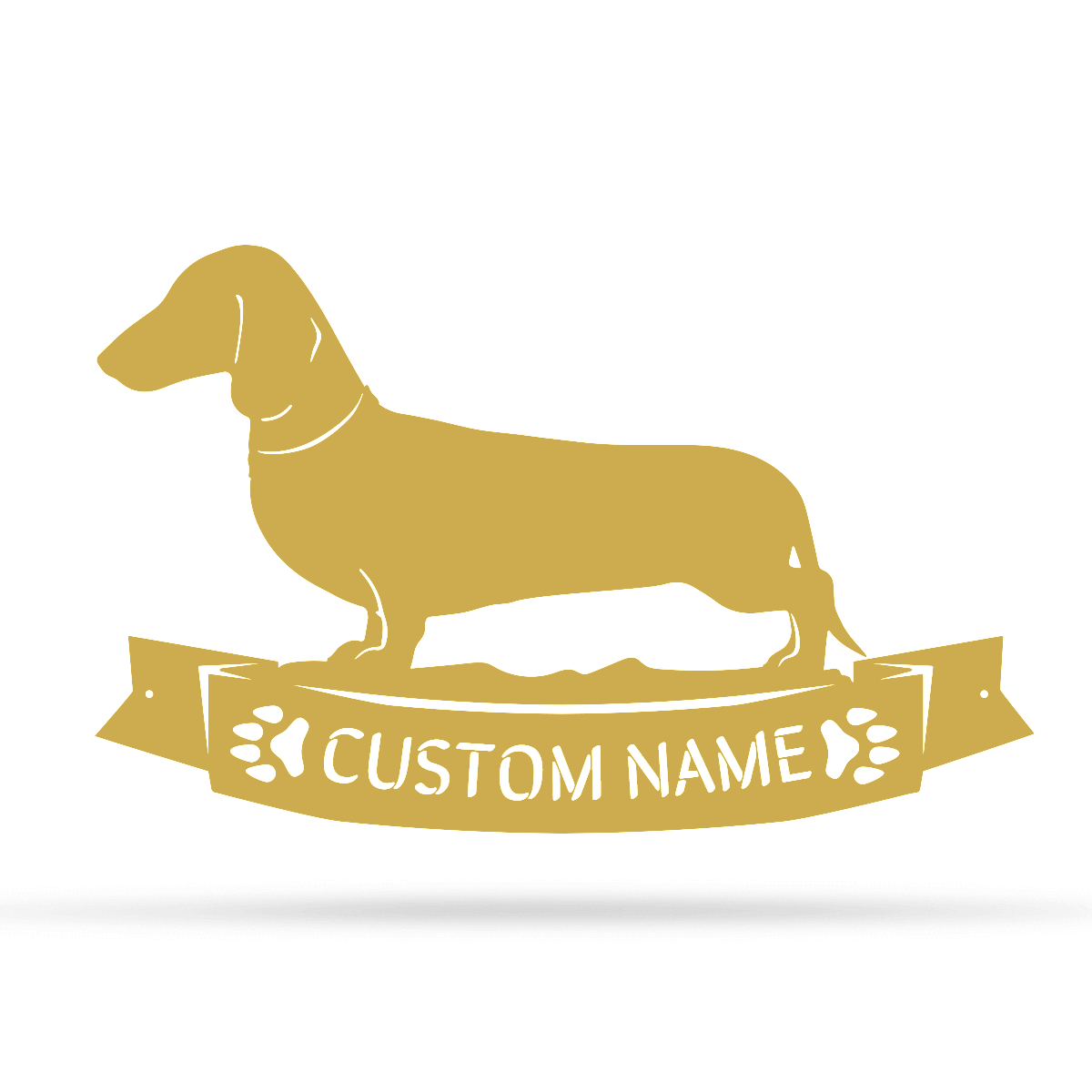 The Dachshund Monogram 12.5"x20" / Gold - RealSteel Center
