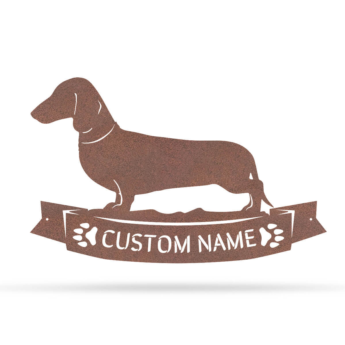 The Dachshund Monogram 12.5"x20" / Rust - RealSteel Center