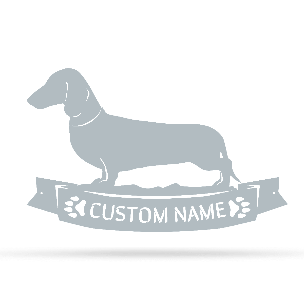 The Dachshund Monogram 12.5"x20" / Textured Silver - RealSteel Center