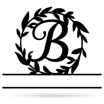 Wreath Monogram 15" x 18" / Black / B - RealSteel Center