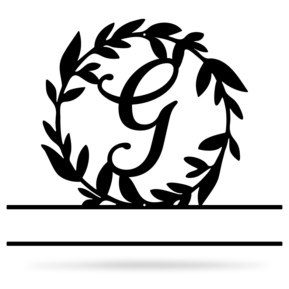 Wreath Monogram 15" x 18" / Black / G - RealSteel Center