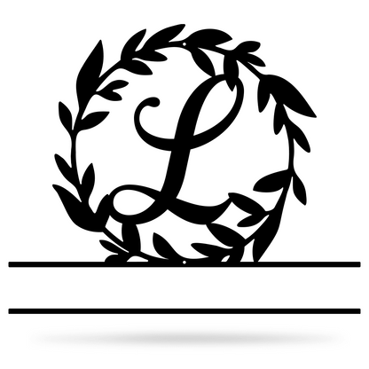 Wreath Monogram 15" x 18" / Black / L - RealSteel Center