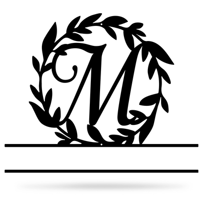Wreath Monogram 15" x 18" / Black / M - RealSteel Center