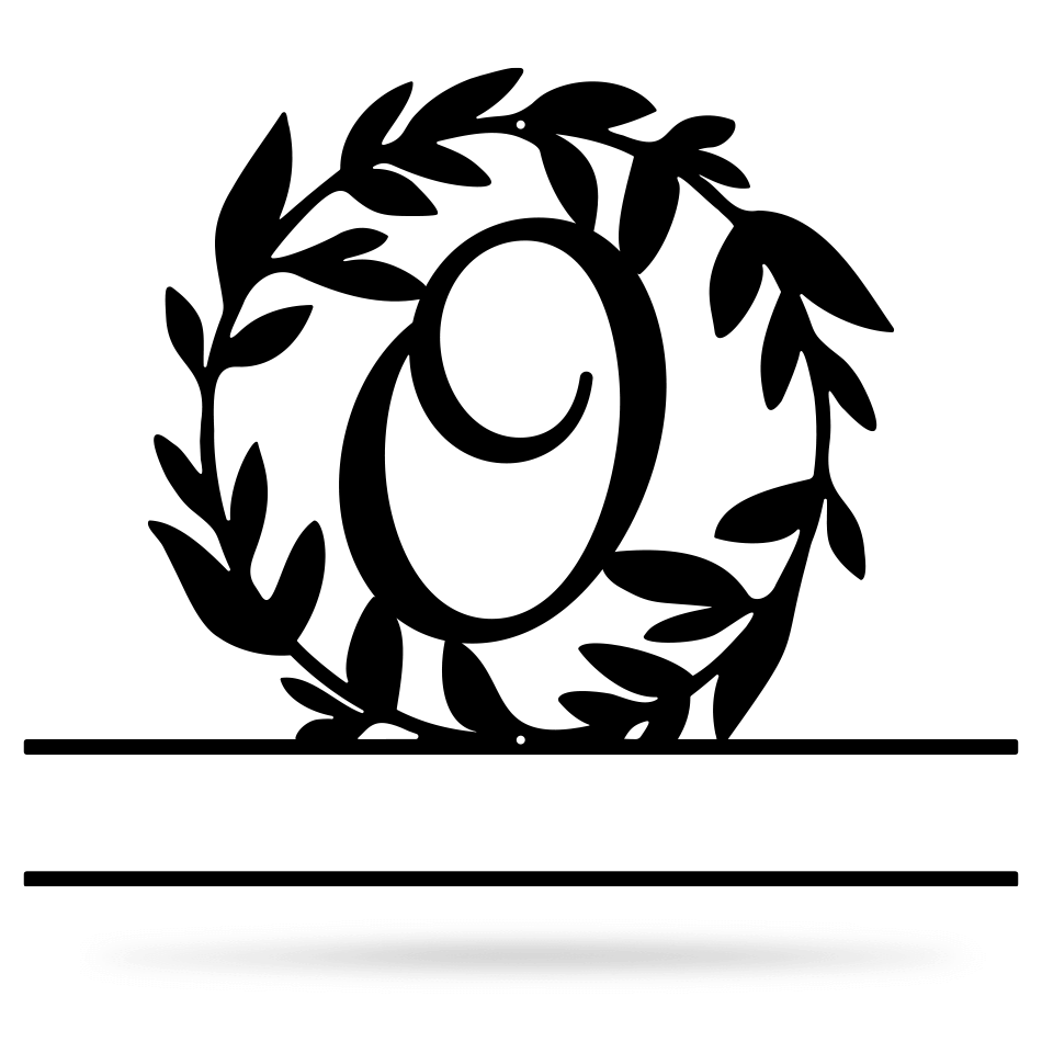 Wreath Monogram 15" x 18" / Black / O - RealSteel Center