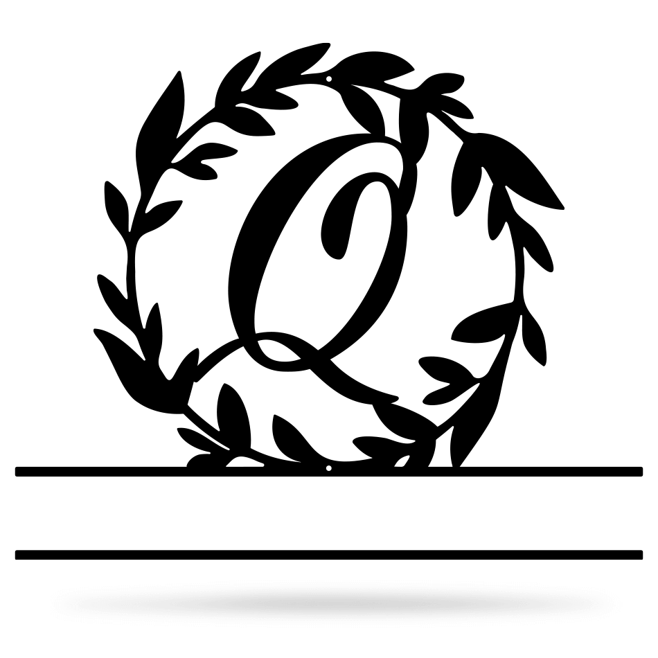 Wreath Monogram 15" x 18" / Black / Q - RealSteel Center
