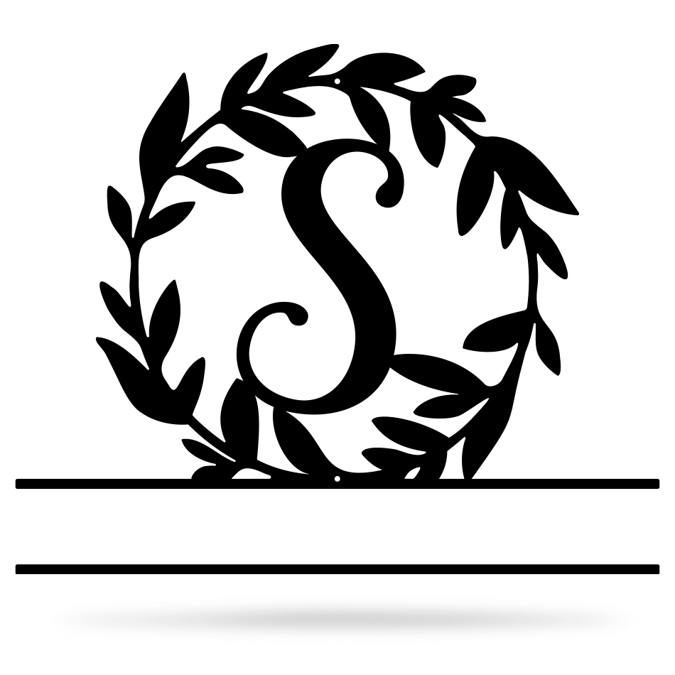Wreath Monogram 15" x 18" / Black / S - RealSteel Center